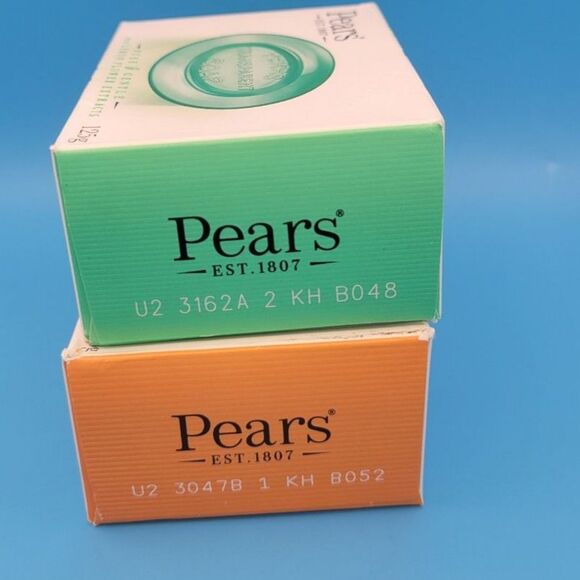 SEALED 2 Bar Pears Transparent Glycerin Soap Gentle Lemon Flower, Natural Oils - Picture 4 of 5